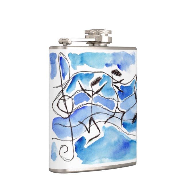 Whimsical music notes Dance Anthropomorphic  Flask (Right)