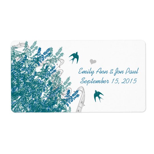 Whimsical Musical Vintage Birds Save the Date Shipping Label