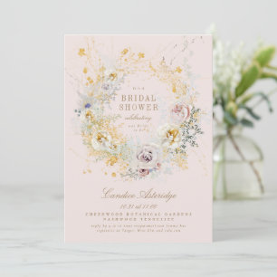 whimsical musk botanical bridal shower invitation