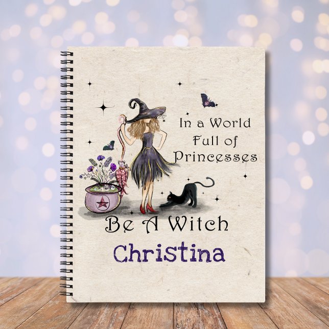Whimsical Mystical Typography Be a Witch Quote Notebook (Creator Uploaded)
