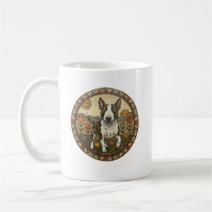 Whimsical Naive Art Bull Terrier Coffee Mug