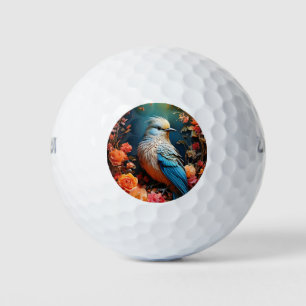 Whimsical Nature Blue Bird Golf Balls