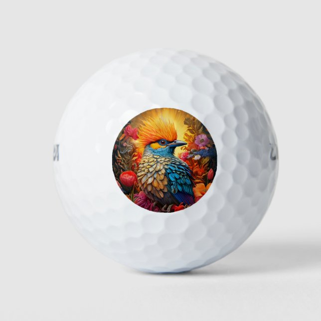 Whimsical Nature Blue Bird No 2 Golf Balls (Front)