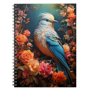 Whimsical Nature Blue Bird Notebook
