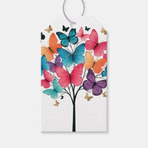 Whimsical Nature Butterfly Tree of Life Gift Tags