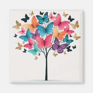 Whimsical Nature Butterfly Tree of Life Magnet