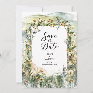 Whimsical Nature Wildflower Wedding Save The Date
