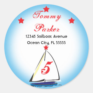 Whimsical Nautical Address Label