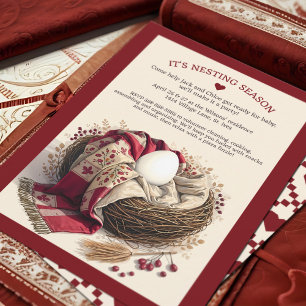 Whimsical Nesting Party Cosy Warm Nest Baby Egg Invitation
