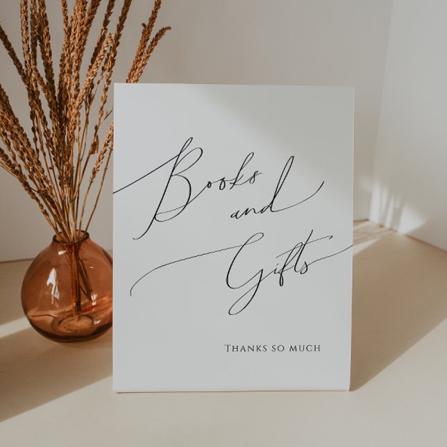 Whimsical Neutral Baby Shower Books and Gifts Pedestal Sign (Creator Uploaded)