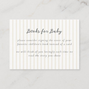 Whimsical Neutral Baby Shower Books for Baby Enclosure Card