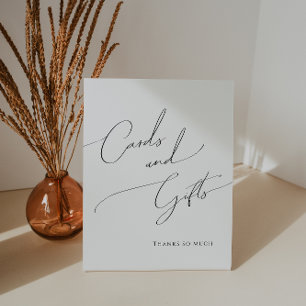 Whimsical Neutral Baby Shower Cards and Gifts Pedestal Sign