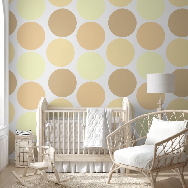 Whimsical Neutral Yellow Dot Pattern Wallpaper (Kids)