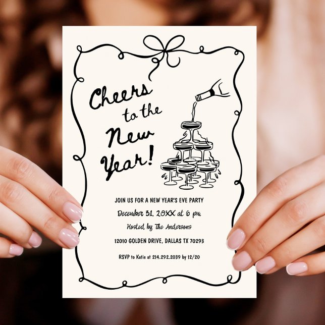 Whimsical New Year's Eve Party Invitation (Creator Uploaded)