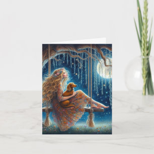 Whimsical Night with my Dachshund Downloadable Card