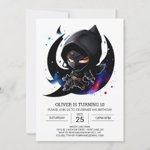 Whimsical Ninja Sword Kids' Birthday Invitation