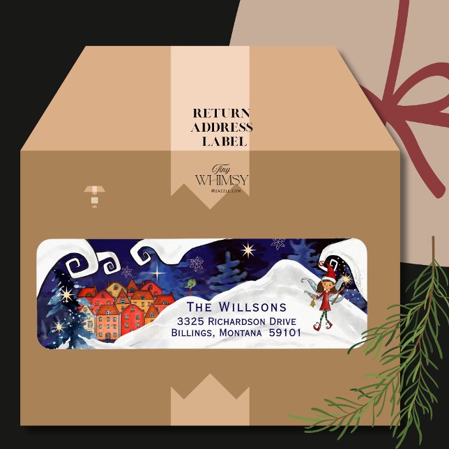 Whimsical Nordic Village & Winter Fairy Address (Whimsical Nordic Village & Winter Fairy Address Label)