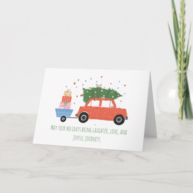 Whimsical Nostalgic Custom Message Letter Cute Holiday Card (Front)