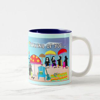 Whimsical Nun Art Gifts & Cards Two-Tone Coffee Mug