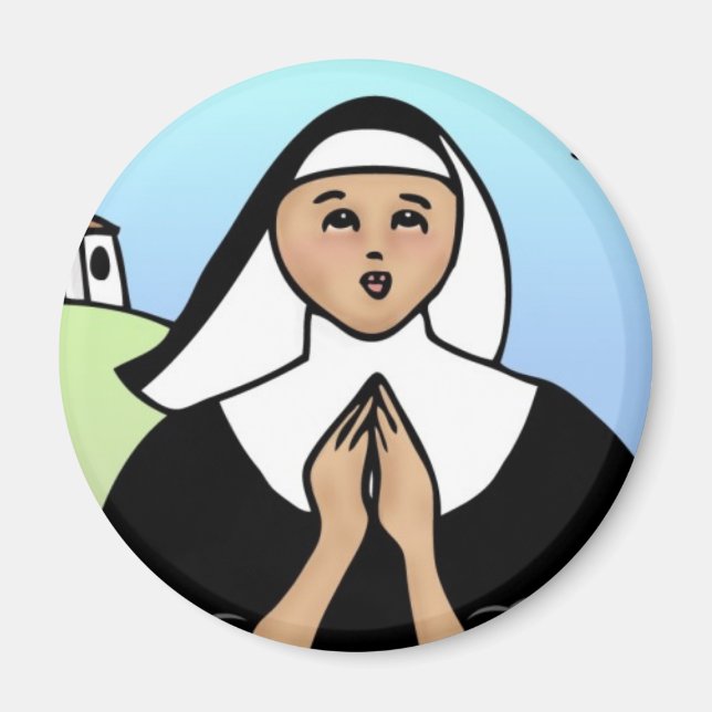 Whimsical Nun Magnet (Front)