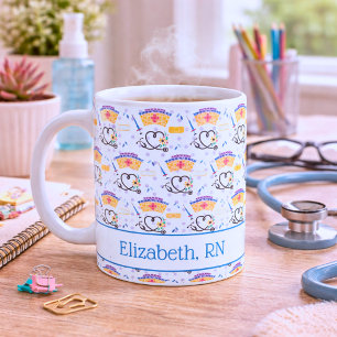 Whimsical Nurse Monogram Coffee Mug