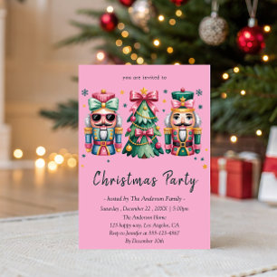 Whimsical Nutcracker& Christmas Tree Holiday Party Invitation