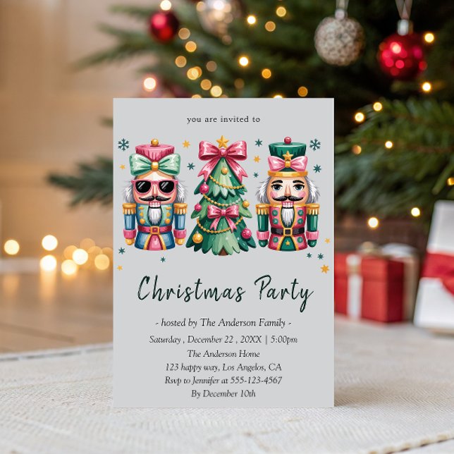 Whimsical Nutcracker& Christmas Tree Holiday Party Invitation (Creator Uploaded)