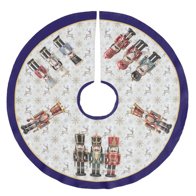 Whimsical Nutcracker Christmas Tree Skirt  (Front)