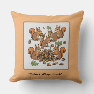 "Whimsical Nutty Squirrel Activity" Cushion
