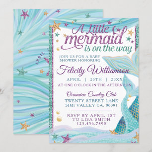 Whimsical Ocean Sea Mermaid Baby Shower Invitation