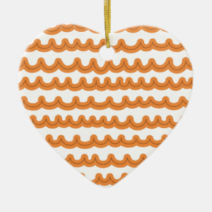 Whimsical Ocean Waves Melon Ceramic Tree Decoration
