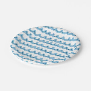 Whimsical Ocean Waves Paper Plate