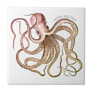 Whimsical Octopus And Tentacles Name Tile