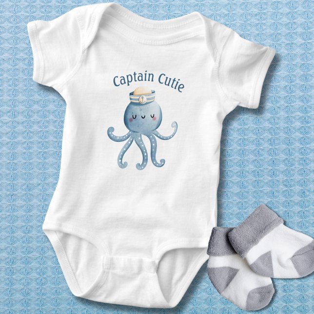 Whimsical Octopus Captain Cutie  Baby Bodysuit (Creator Uploaded)