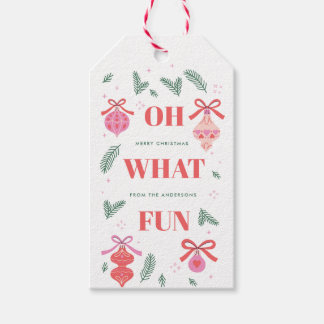 Whimsical Oh What Fun Christmas Gift Tag