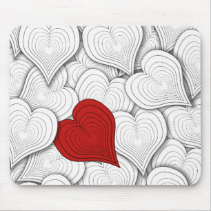 Whimsical Onion Hearts Illustration Mouse Mat
