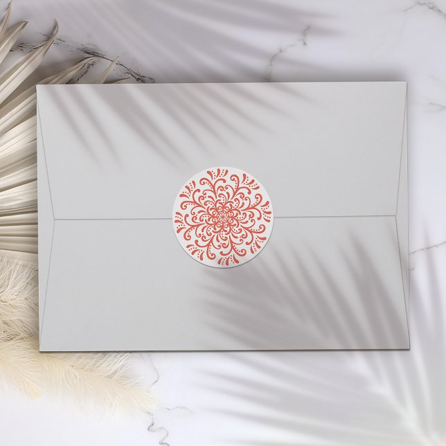 Whimsical Orange Red Flourish Sticker (Creator Uploaded)