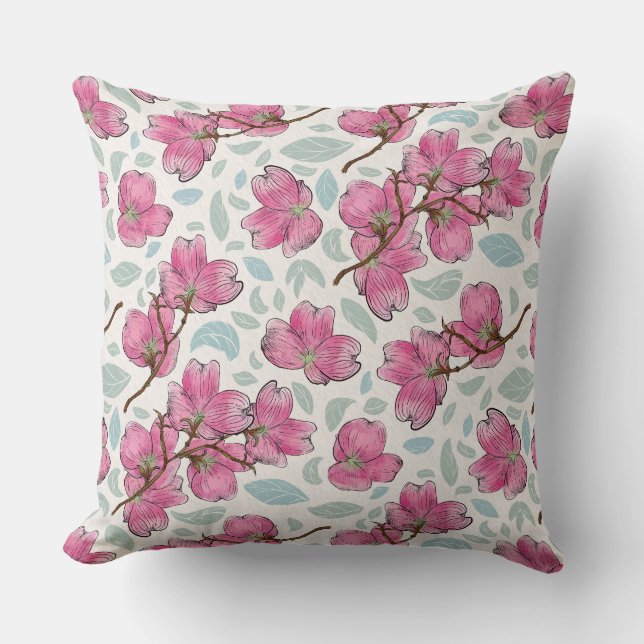 Whimsical Orchid Garden Square Pillow  (Front)