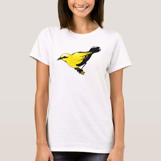 Whimsical Oriole Bird  T-Shirt (Front)