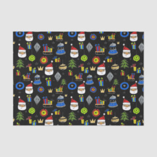 Whimsical Ornaments Modern Festive Christmas Tissue Paper