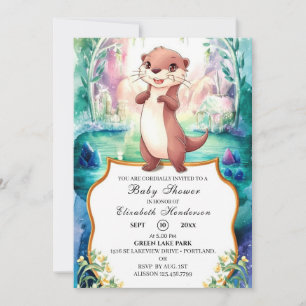 Whimsical Otter Baby Shower Invitation