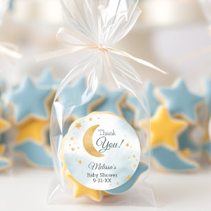 Whimsical Over the Moon Thank You Baby Shower Classic Round Sticker