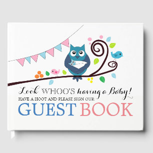 Whimsical Owl Baby Shower Guest Book