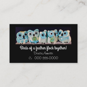 whimsical owl bead business card