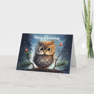 Whimsical Owl Christmas Card