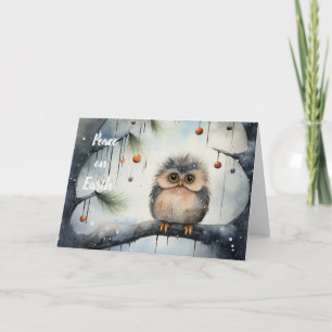 Whimsical Owl Christmas Card