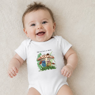 Whimsical Owl Family Rainy Forest Mushroom Blue Baby Bodysuit