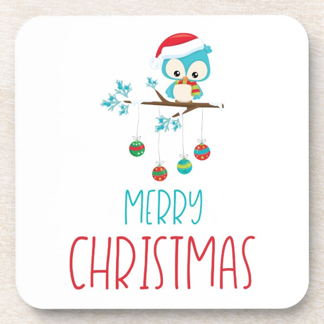 Whimsical Owl Ornament Branch Coaster (Front)