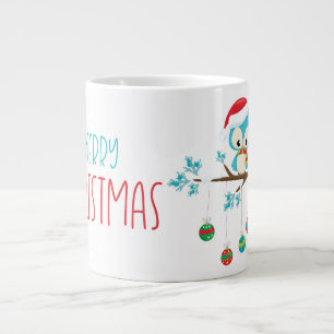 Whimsical Owl Ornament Branch Large Coffee Mug