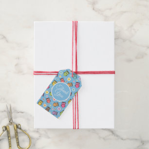 Whimsical Owl Pattern Gift Tags